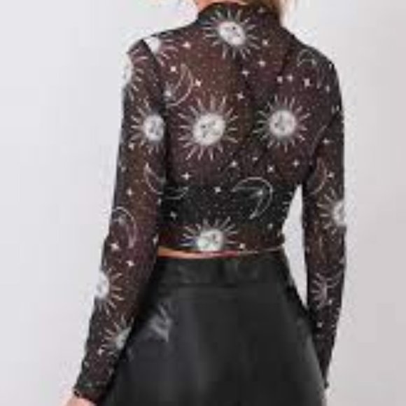 Sun & Moon Sheer Mesh Crop Top - Picture 3 of 5